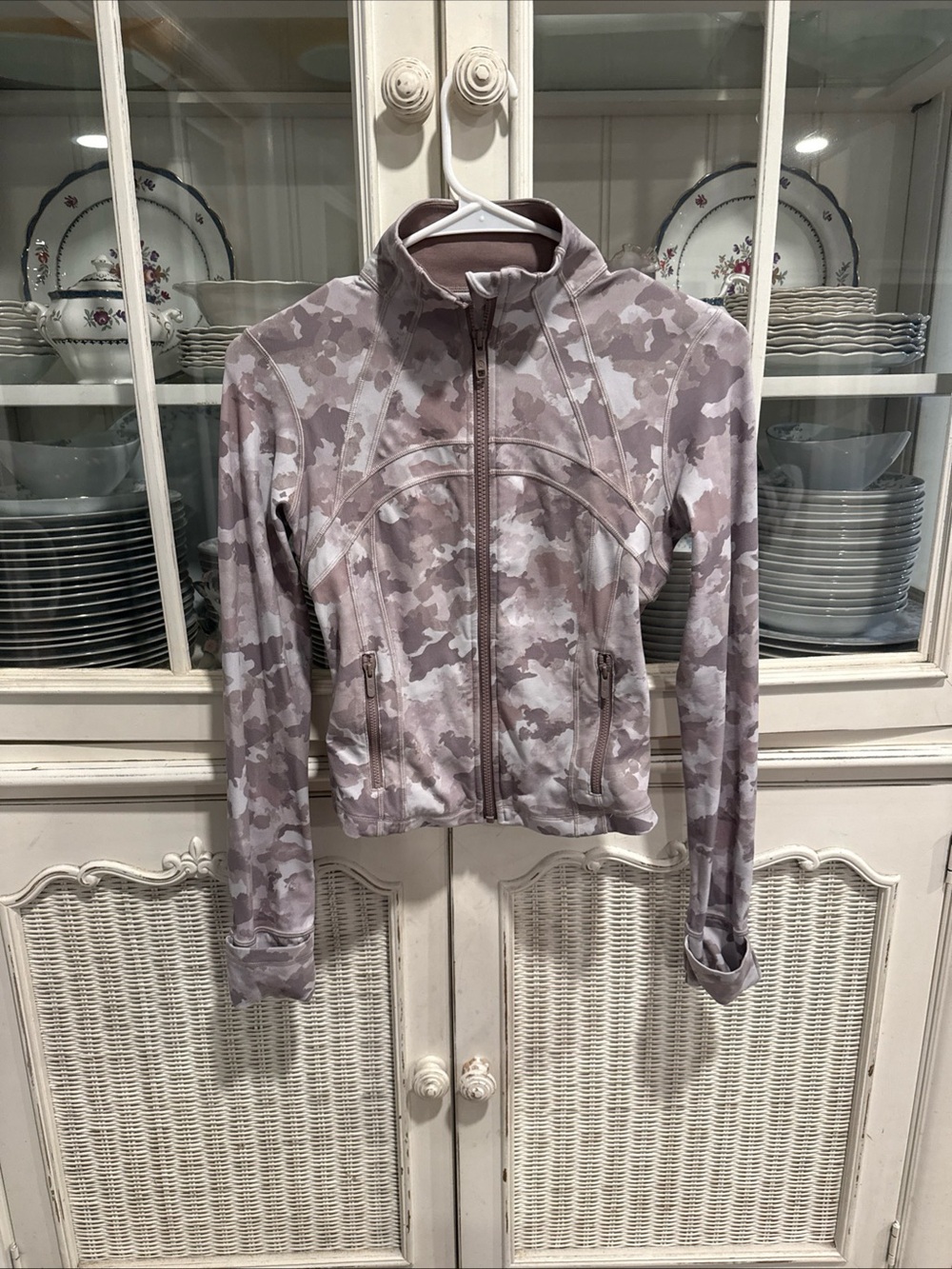 lululemon athletica Light Gray Camo Full-Zip Bomber Jacket